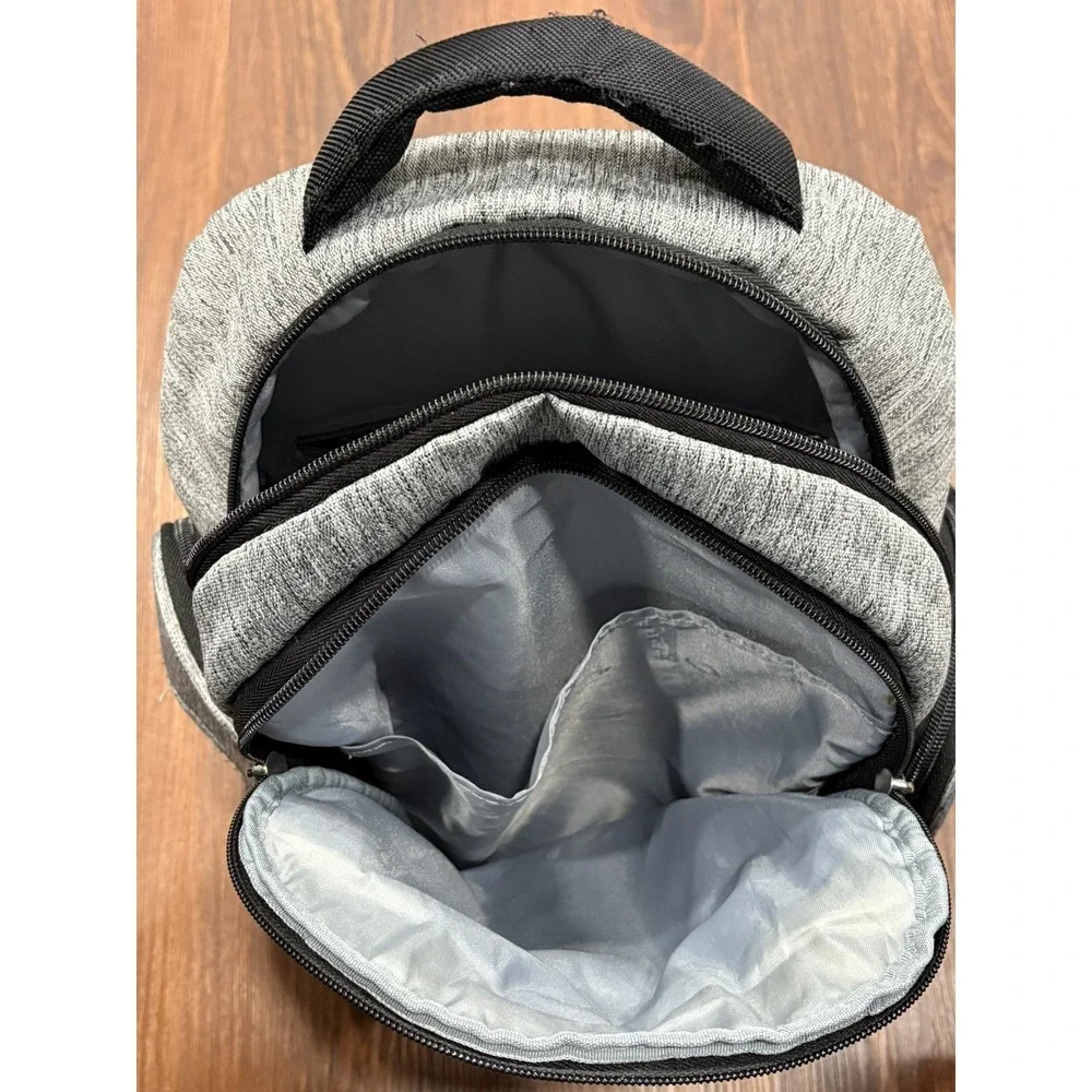 Eddie Bauer‎ Gray Rainier Back Pack Diaper-Bag Center Handle-Stroller Loops